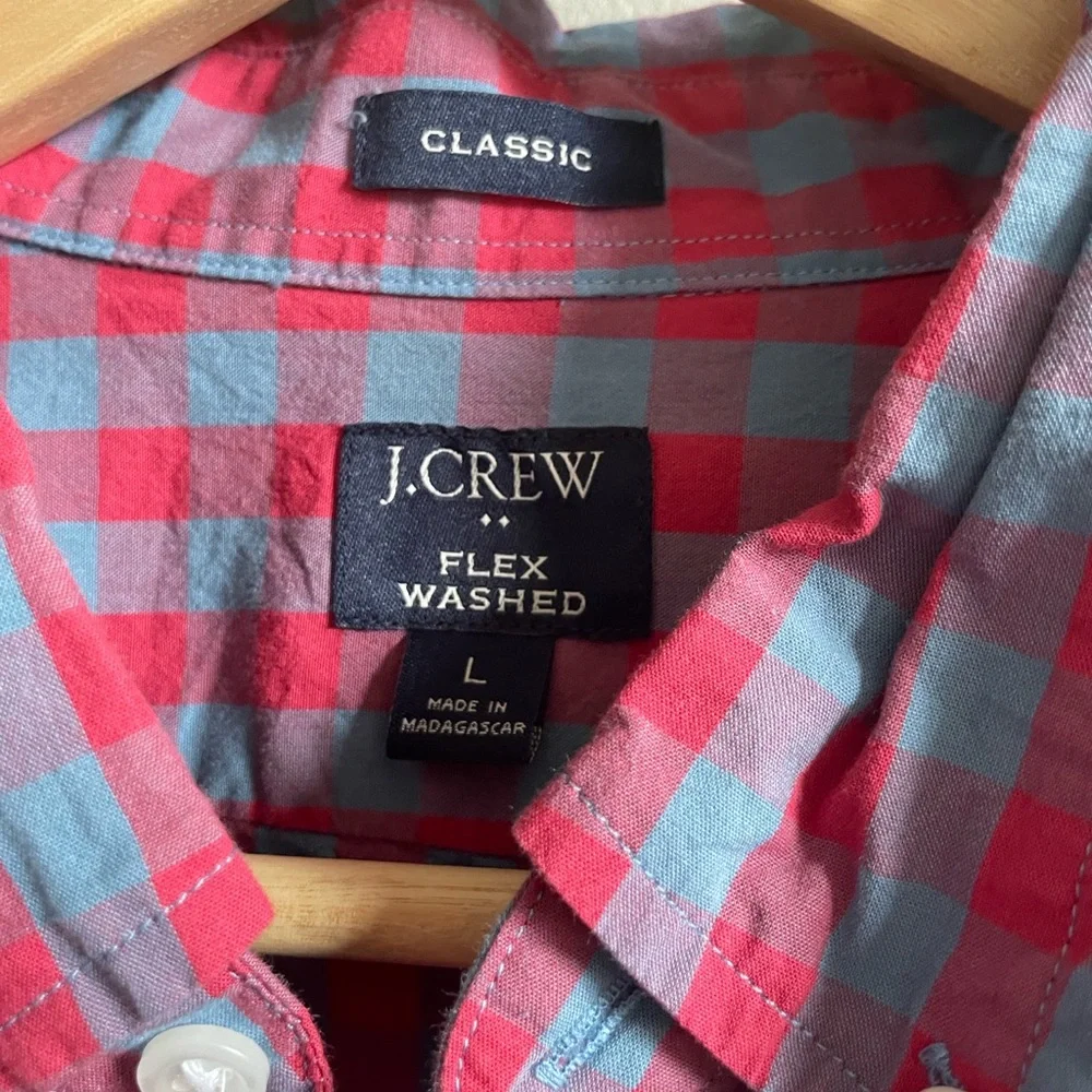 J. Crew Red and Blue Checked Button-Down Shirt